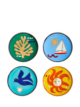 John Lewis Jonathan Adler Playa Round Porcelain Coasters Set of 4 Multi- Buy online at McGrocer