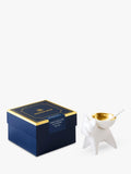 Jonathan Adler French Bulldog salt cellar gold white porcelain - UK version