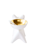 Jonathan Adler French Bulldog salt cellar gold white porcelain - UK version