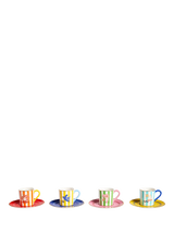 John Lewis Jonathan Adler Playa Porcelain Espresso Cups & Saucers Set of 4 90ml- Buy online at McGrocer