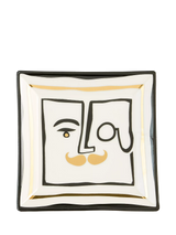 John Lewis Jonathan Adler Marseilles Porcelain Square Tray - Black/Gold, 11cm- Buy online at McGrocer