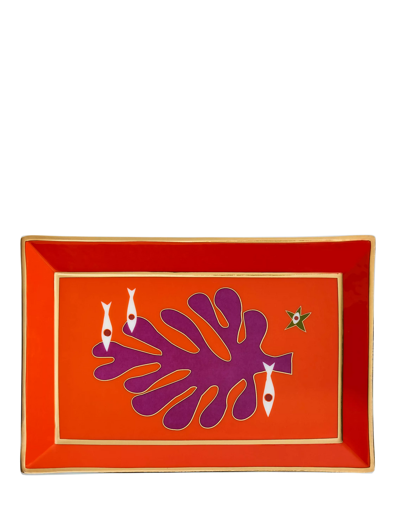 Jonathan Adler Playa Seaside porcelain tray red (British brand)