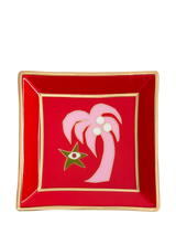 John Lewis Jonathan Adler Playa Palm Tree Square Porcelain Tray Red- Buy online at McGrocer