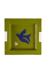 John Lewis Jonathan Adler Playa Bird Square Pebble Leather Tray, Green- Buy online at McGrocer