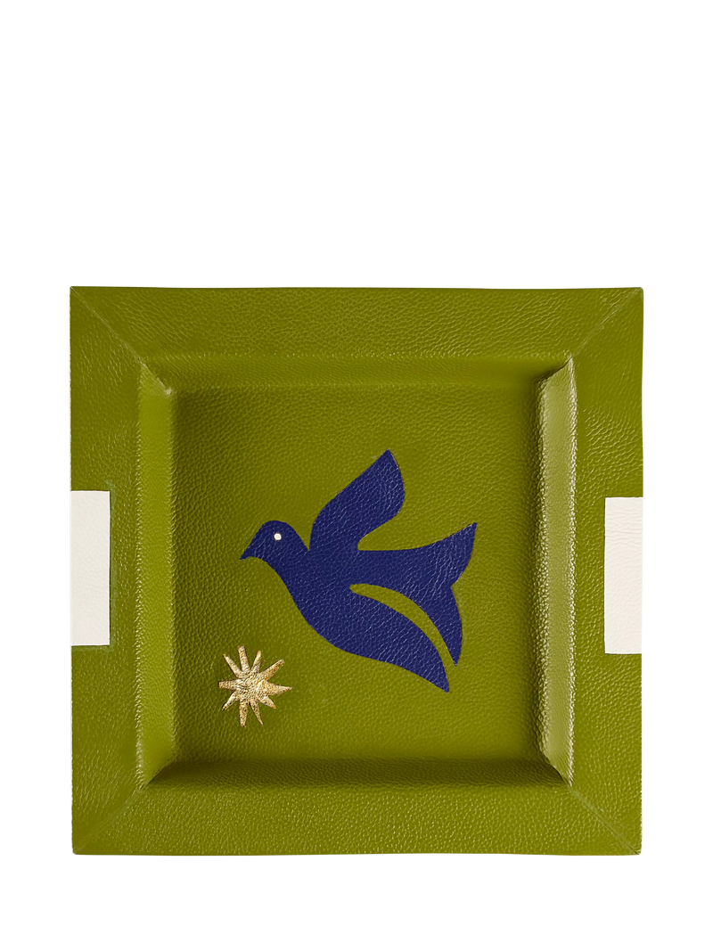 Jonathan Adler Playa Bird square pebble leather tray (British brand)