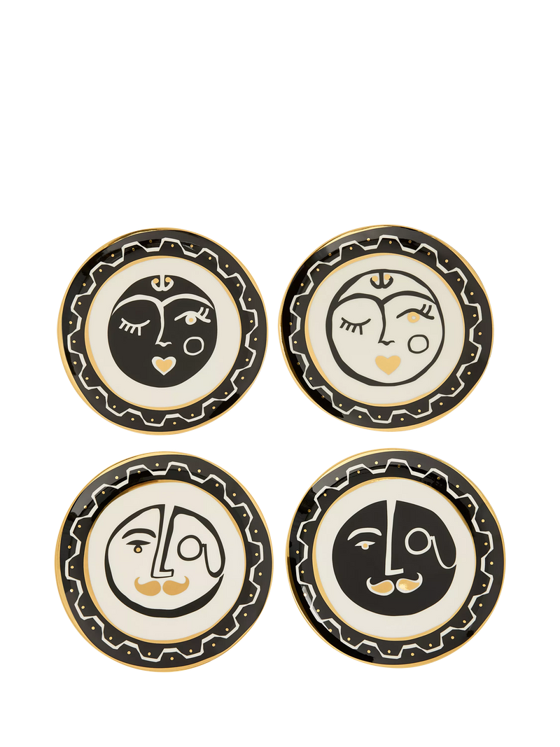 Jonathan Adler Marseilles porcelain plates set of 4 16cm, imported from the UK