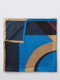 John Lewis pure silk scarf navy multi abstract pattern - British product