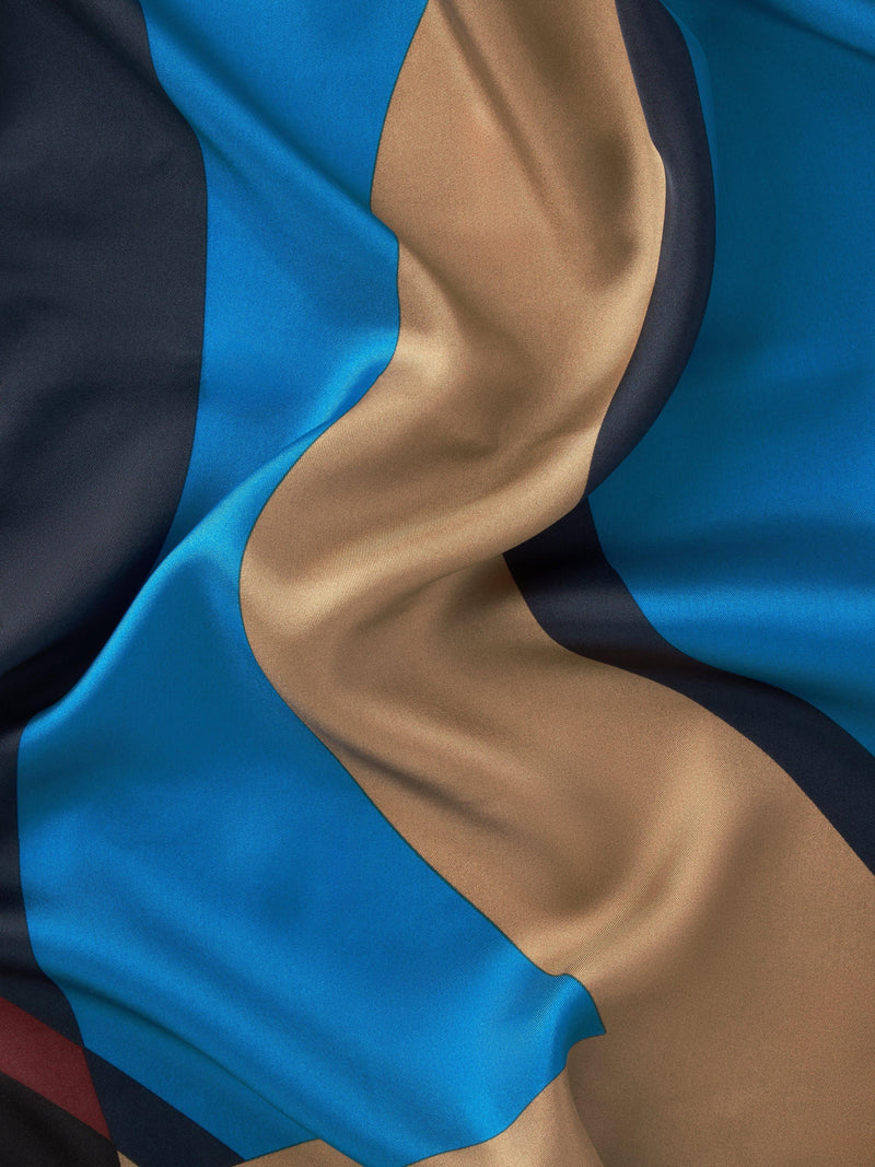 John Lewis pure silk scarf navy multi abstract pattern - British product