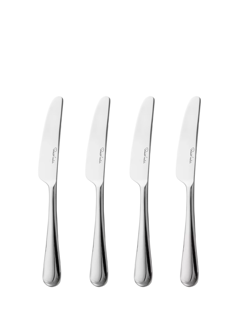 Robert Welch Kingham Bright butter knives set of 4, imported from the UK