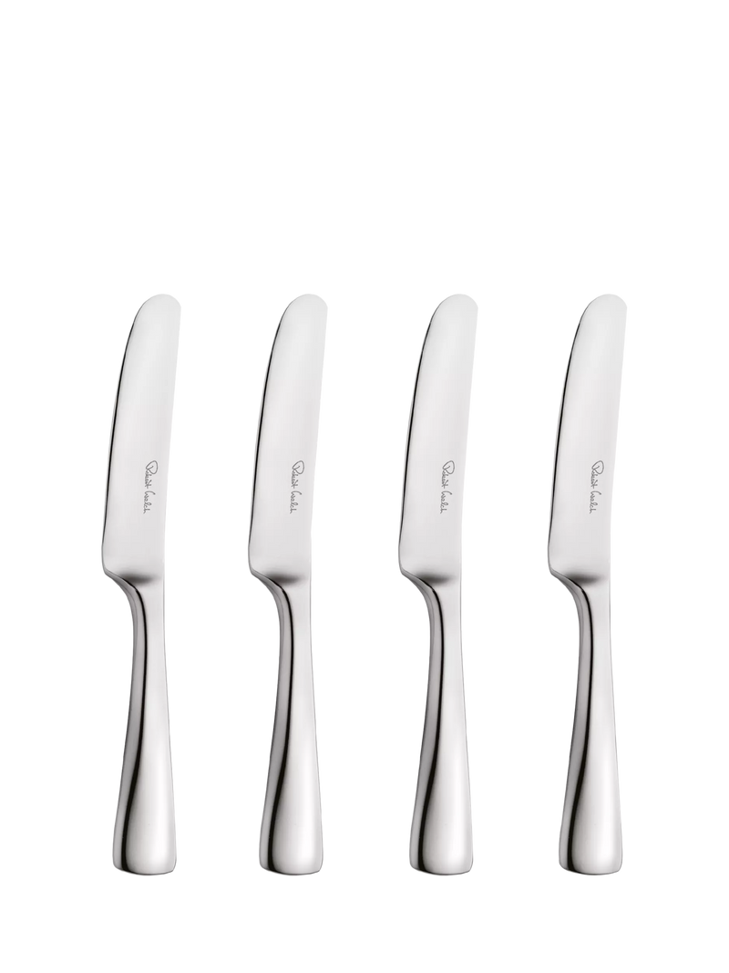 Robert Welch Malvern Bright stainless steel butter knives set of 4, UK version