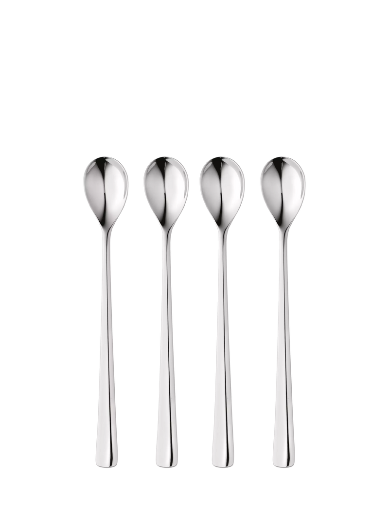 Robert Welch Malvern Bright stainless steel long handled spoons set of 4, imported from the UK