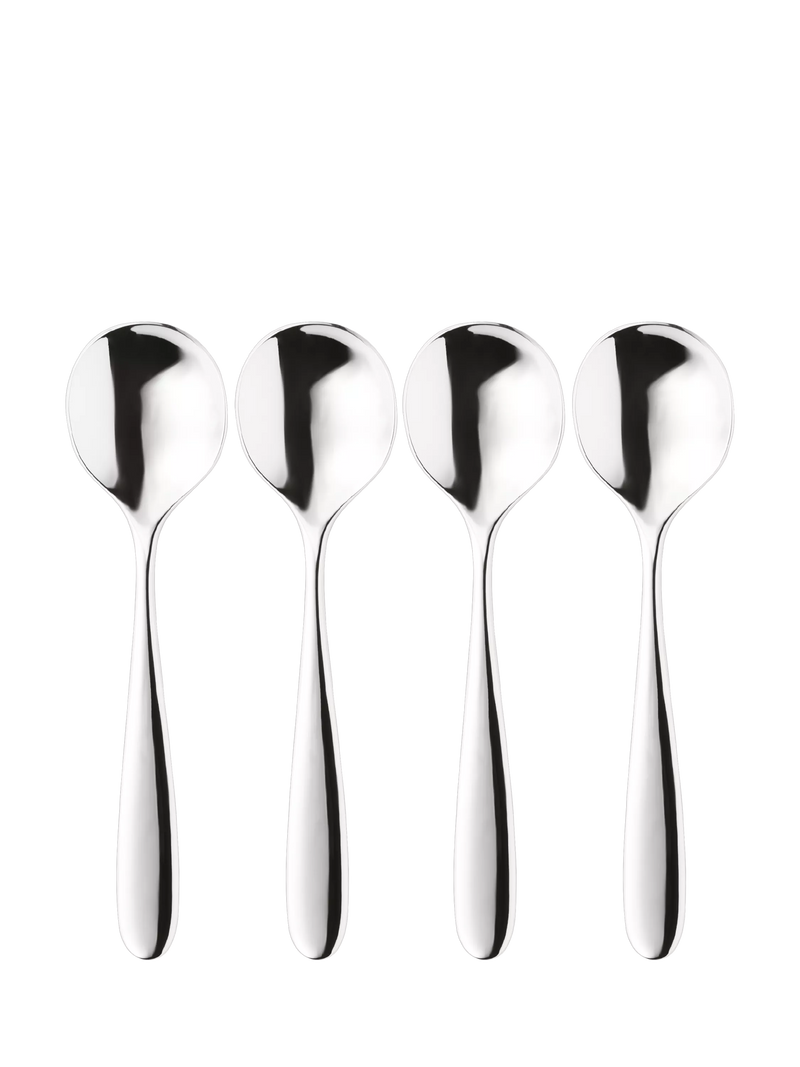 Robert Welch Stanton Bright soup spoons set of 4 - British product