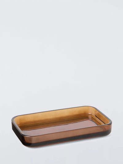 John Lewis John Lewis Glass Bathroom Accessory Tray, Auburn, 3cm x 20cm x 12cm- Buy online at McGrocer