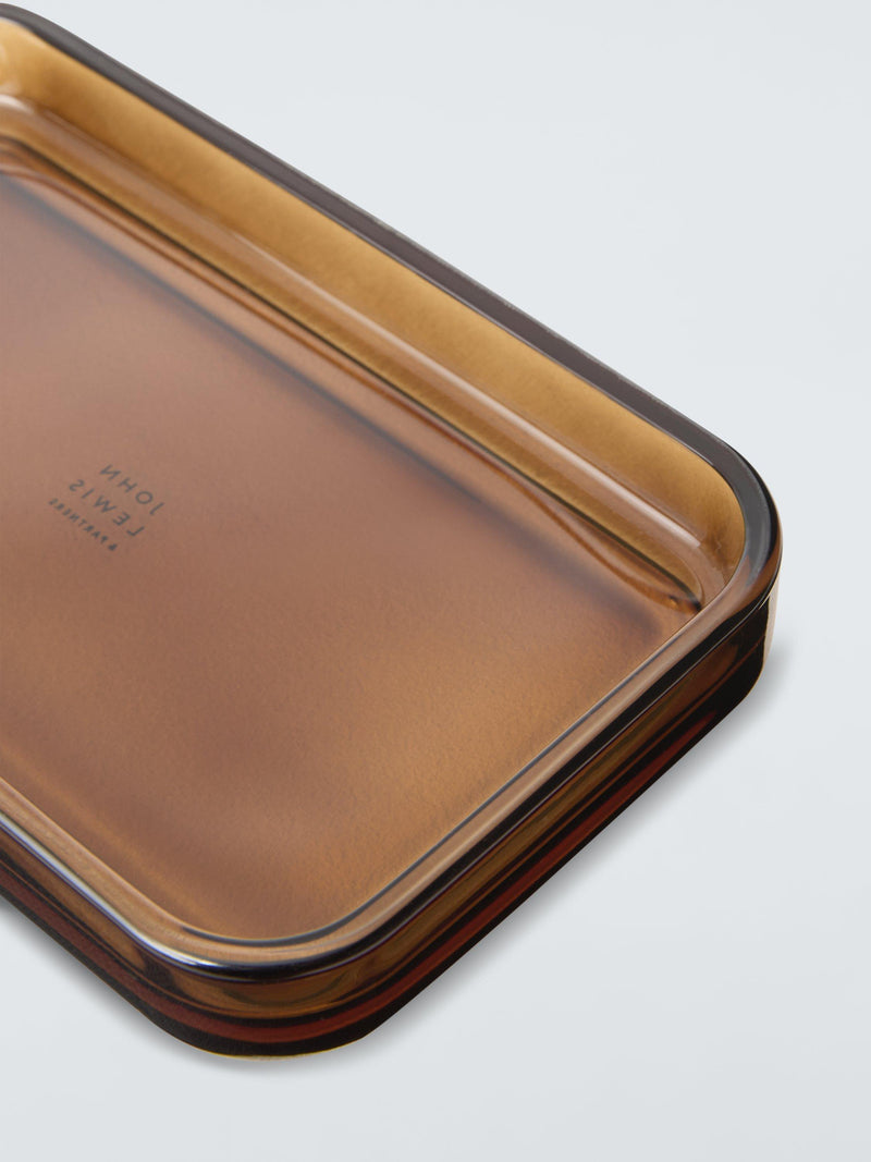 John Lewis glass bathroom tray auburn, imported from the UK
