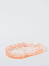 John Lewis John Lewis Fluted Glass Bathroom Tray, Blush- Buy online at McGrocer