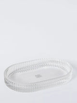 John Lewis John Lewis Fluted Glass Bathroom Tray, Clear- Buy online at McGrocer