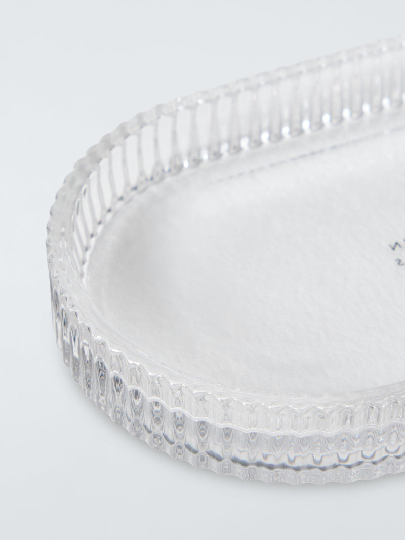 John Lewis fluted glass bathroom tray in clear, UK version