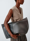 John Lewis leather tote bag chocolate black - British product
