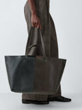 John Lewis leather tote bag chocolate black - British product