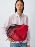 John Lewis tote bag red burgundy leather, UK version