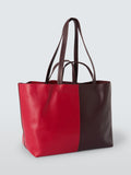John Lewis tote bag red burgundy leather, UK version