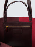 John Lewis tote bag red burgundy leather, UK version