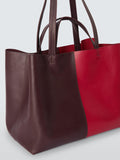 John Lewis tote bag red burgundy leather, UK version