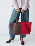 John Lewis tote bag red burgundy leather, UK version
