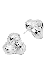 John Lewis Daisy London Daisy x Polly Newman Mini Knot Stud Earrings Silver- Buy online at McGrocer