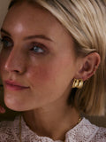 Daisy London large cuff stud earrings gold, imported from the UK