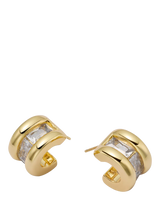 John Lewis Daisy London x Polly Newman Mini Triple Ridge Hoop Earrings, Gold- Buy online at McGrocer