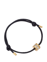 John Lewis Daisy London x Polly Newman Crystal Bead Bracelet Black Cord Gold- Buy online at McGrocer