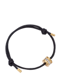 Daisy London crystal bead bracelet black cord gold, UK version