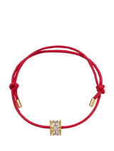 John Lewis Daisy London Daisy x Polly Newman Crystal Bead Bracelet, Red Cord Gold- Buy online at McGrocer