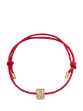 Daisy London red cord crystal bead bracelet with gold plating, imported from the UK