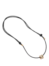 John Lewis Daisy London Daisy x Polly Newman Crystal Bead Necklace, Black Cord Gold- Buy online at McGrocer