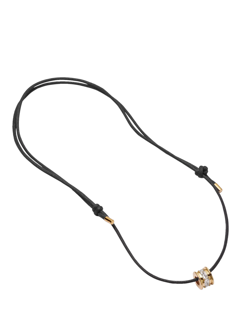 Daisy London crystal bead necklace on black cord gold, imported from the UK