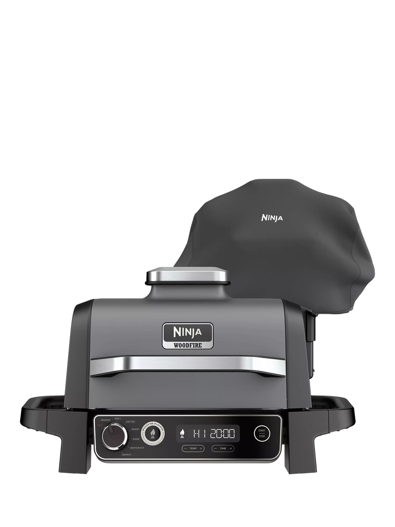Ninja Woodfire electric BBQ grill smoker black, imported from the UK