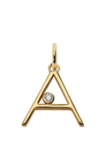 Monica Vinader Solitaire Lab Grown Diamond Initial Pendant, Gold/A