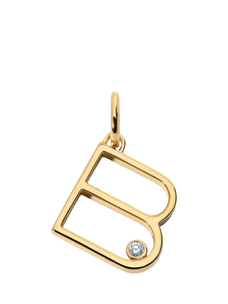 Monica Vinader Solitaire Lab Grown Diamond Initial Pendant