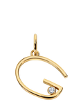 Monica Vinader Solitaire Lab Grown Diamond Initial Pendant, Gold/G