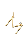 Monica Vinader Solitaire Lab Grown Diamond Initial Pendant, Gold/M