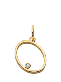 Monica Vinader Solitaire Lab Grown Diamond Initial Pendant, Gold/O