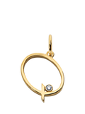 Monica Vinader Solitaire Lab Grown Diamond Initial Pendant, Gold/Q