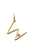 Monica Vinader Solitaire Lab Grown Diamond Initial Pendant, Gold/W