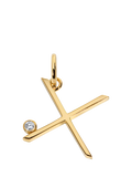 Monica Vinader Solitaire Lab Grown Diamond Initial Pendant, Gold/X