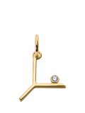 Monica Vinader Solitaire Lab Grown Diamond Initial Pendant, Gold/Y