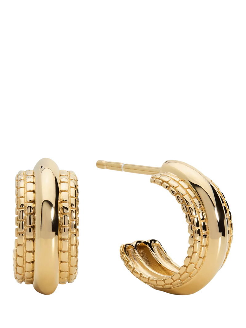 Monica Vinader Heirloom Bold Huggie Hoop Earrings gold, UK version