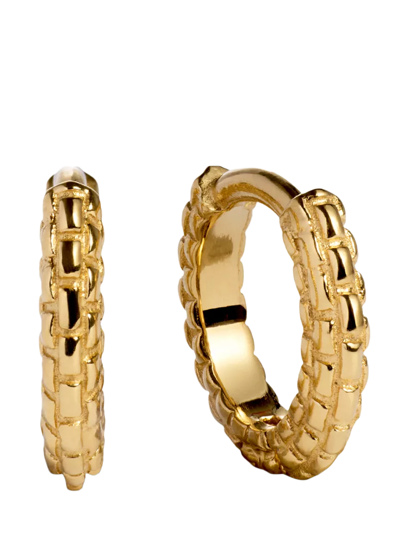 Monica Vinader heirloom mini huggie hoop earrings gold - British product