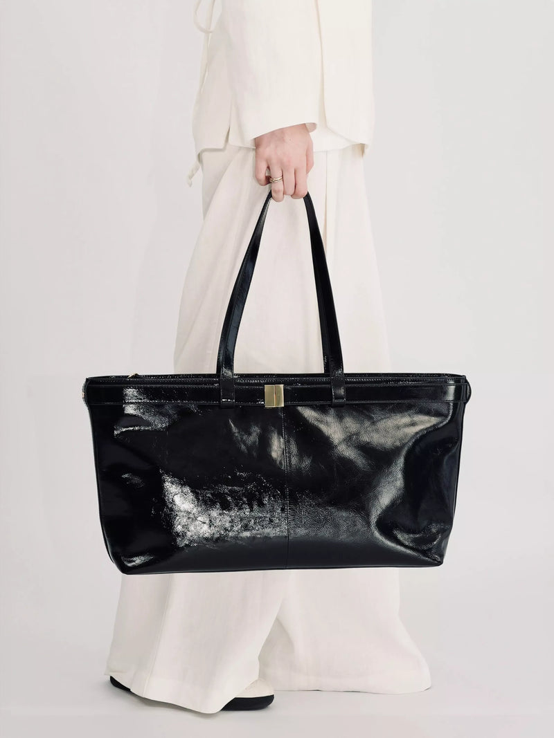 Apatchy London Esme leather handbag black, imported from the UK